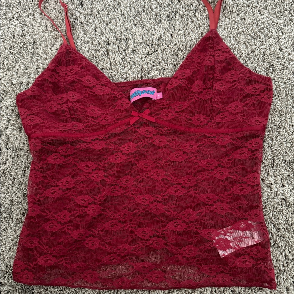 Edikted Eira Sheer Lace Tank Top
